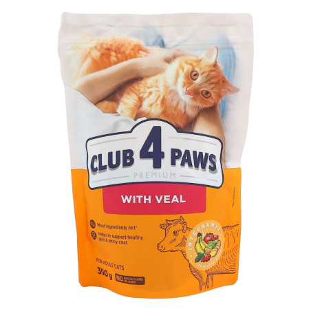 Hrana uscata pentru pisici, Club 4 Paws Premium, adult, carne de vita, 300 g