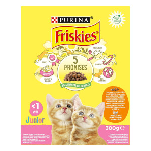 Hrana uscata pentru pisici Friskies Junior, junior, carne de pui si legume, 300g