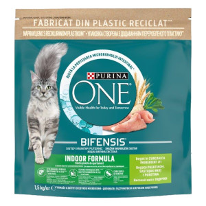 Hrana uscata pentru pisici, Purina One Indoor, adult, curcan, 1.5 kg