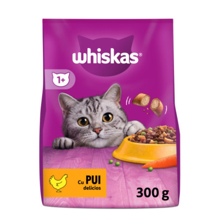 Hrana uscata pentru pisici, Whiskas, adult, carne de pui, 300 g