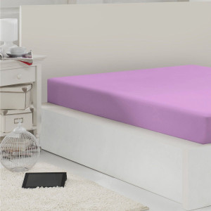 Husa saltea, Caressa Jersey, 160 x 200 cm, bumbac, lila