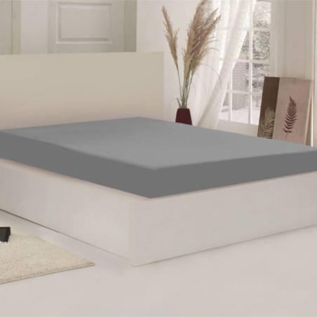 Husa saltea, Caressa Jersey, 200 x 200 cm, bumbac, gri