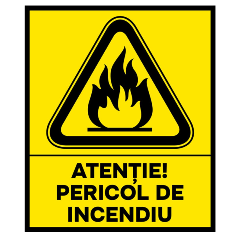Indicator incendiu / substante inflamabile Sun Prints, PVC, dreptunghiular, 16 x 19 cm