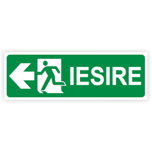 Indicator semnalizare Iesire in caz de urgenta Stanga, PVC, 30 x 10 cm