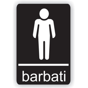 Indicator semnalizare Toaleta barbati, PVC, 14 x 10 cm