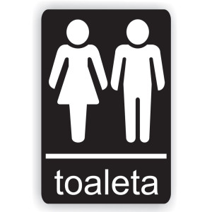Indicator semnalizare Toaleta mixta, PVC, 14 x 10 cm
