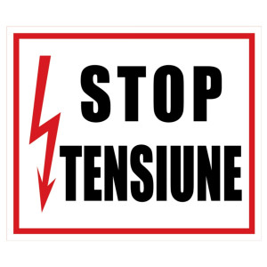 Indicator stop tensiune Sun Prints, RO / EN, PVC, dreptunghiular, 16 x 19 cm