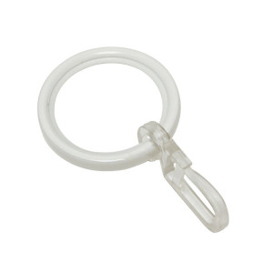 Inel cu carlig si lacas culisare Gardinia Chicago, metal, 20 mm, alb, 10 buc / set
