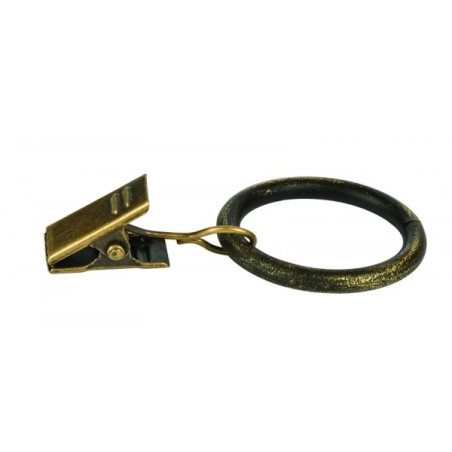 Inel galerie, cu clema, metal, auriu antic, 25 mm, 10 buc / set