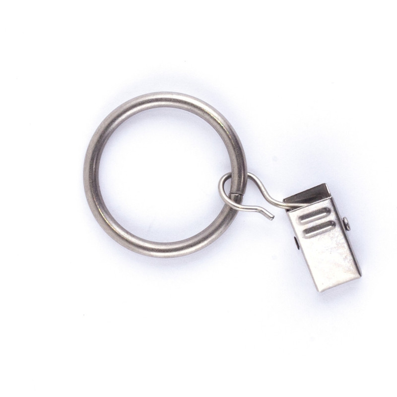Inel galerie, cu clema, metal, inox, 16 mm, 10 buc / set