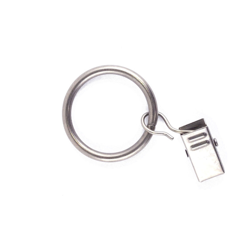 Inel galerie, cu clema, metal, inox, 19 mm, 10 buc / set