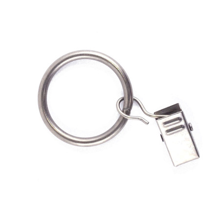 Inel galerie, cu clema, metal, inox, 25 mm, 10 buc / set
