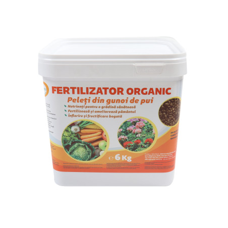 Ingrasamant universal Spatii verzi, organic, peleti gunoi pui, 6 kg
