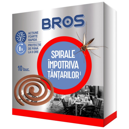 Insecticid spirale impotriva tantarilor Bros, 10 buc