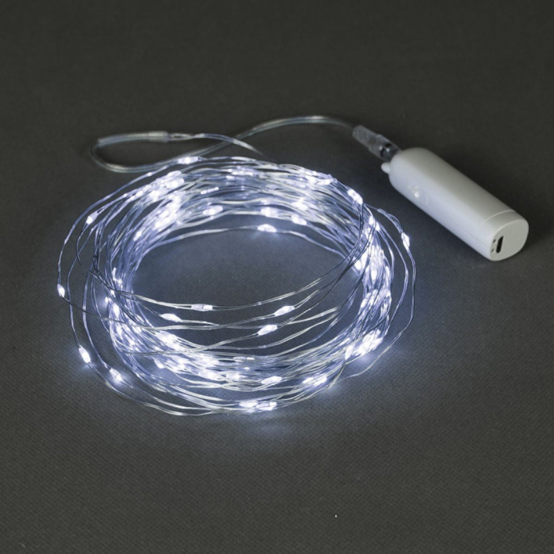 Instalatie brad Craciun Hoff, 100 LED-uri cu lumina rece, 10 m, controler, interior