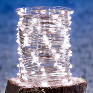 Instalatie brad Craciun Hoff, 100 LED-uri cu lumina rece, 9.9 m, interior / exterior