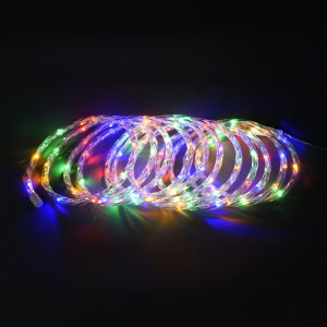 Instalatie brad Craciun Hoff, 200 LED-uri cu lumina multicolora, 10 m, controler, interior / exterior