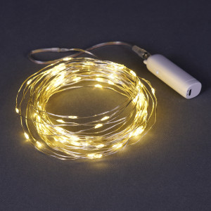 Instalatie Craciun 100 microLED-uri cu lumina calda, 10 m, incarcare USB