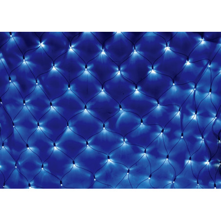 Instalatie plasa Craciun, Hoff Net 735120, 108 LED-uri albastre + 12 LED-uri flash, 2 x 2 m, interior / exterior