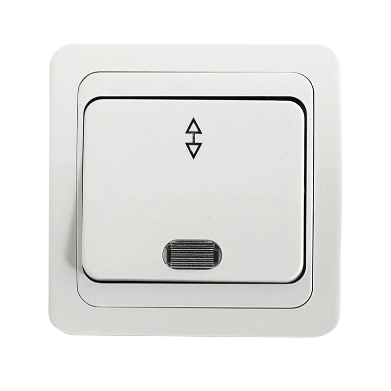Intrerupator cap scara cu indicator luminos Comtec Eco MF0012-05234, incastrat, ceramica, rama inclusa, alb