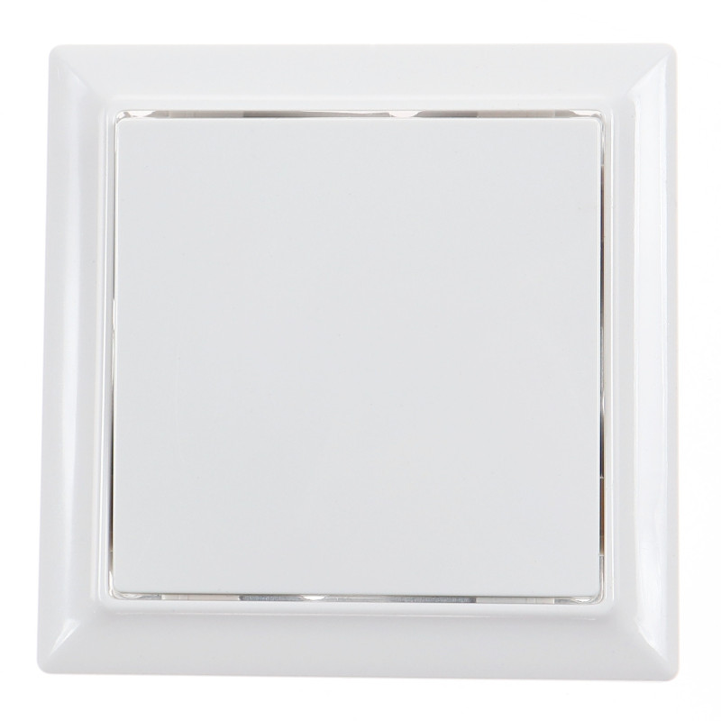 Intrerupator cap scara Hoff Soft, incastrat, rama inclusa, 10A, 86 x 86 mm, alb