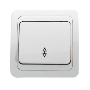 Intrerupator cap scara simplu Comtec Eco Premium, MF0012-06020, incastrat, ceramica, rama inclusa, alb