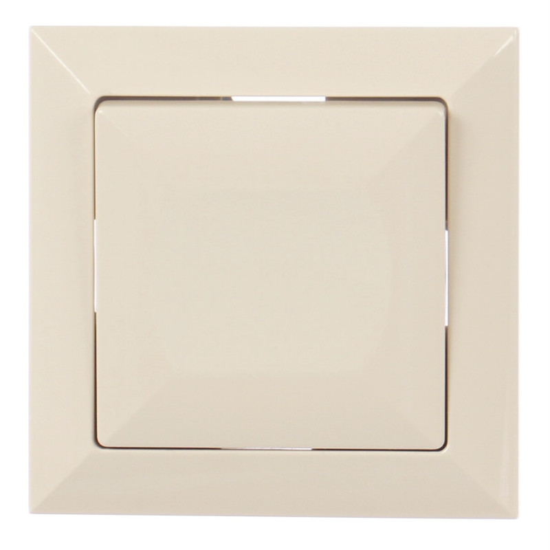 Intrerupator cu revenire Abex Perla WP-6P, incastrat, rama inclusa, bej
