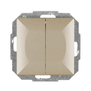 Intrerupator dublu Abex Perla WP-2P SA, incastrat, satin