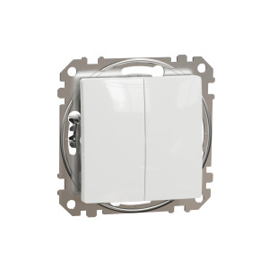Intrerupator dublu cap scara Schneider Sedna SDD111108, incastrat, alb