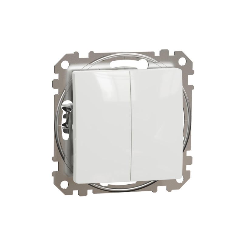 Intrerupator dublu cap scara Schneider Sedna SDD111108, incastrat, alb