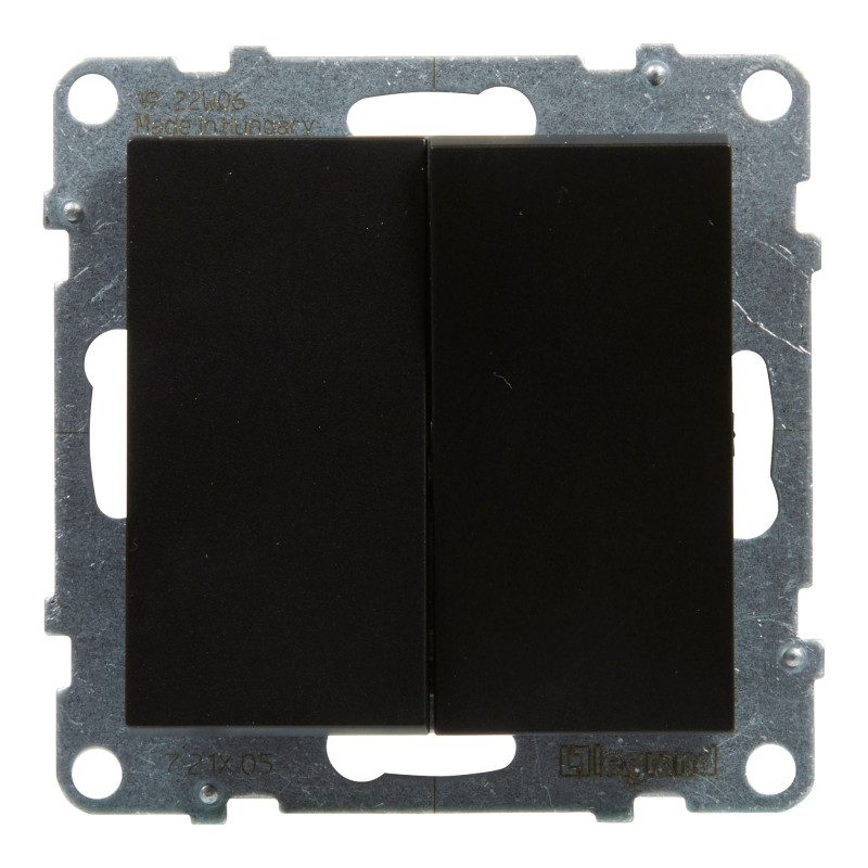 Intrerupator dublu Legrand New Suno 721405, incastrat, negru