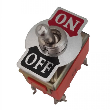 Intrerupator pe fir on / off Adeleq 02-548, incastrat, rosu cu negru