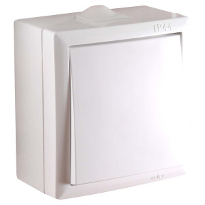 Intrerupator simplu Elegant IMBS 045358, aparent, rama inclusa, alb
