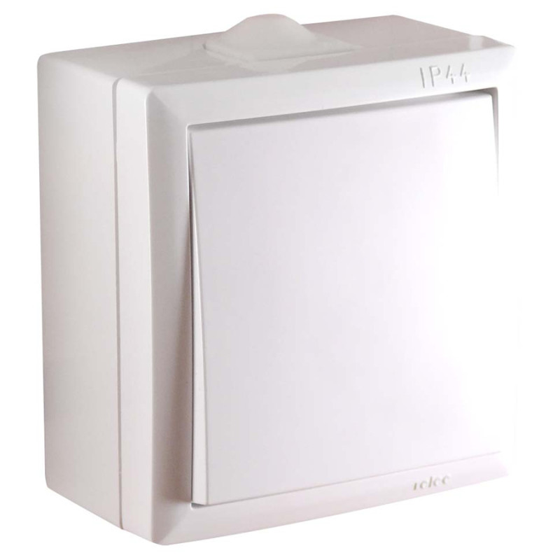 Intrerupator simplu Elegant IMBS 045358, aparent, rama inclusa, alb