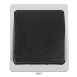 Intrerupator simplu Hoff Cubik, aparent, 10A, IP54, gri + negru