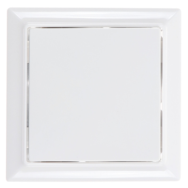 Intrerupator simplu Hoff Soft, incastrat, rama inclusa, 10A, 86 x 86 mm, alb