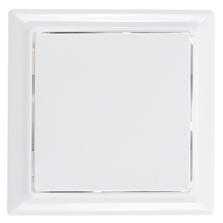 Intrerupator simplu Hoff Soft, incastrat, rama inclusa, 10A, 86 x 86 mm, alb