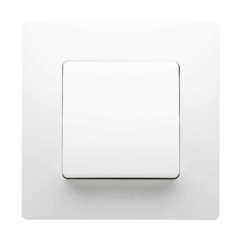 Intrerupator simplu Legrand Niloe 396426, incastrat, rama inclusa, alb