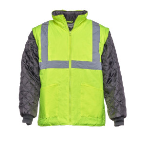 Jacheta Norsk Oxford 2 in 1, reflectorizanta, poliester, galben fluorescent + negru, marimea XXL