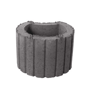 Jardiniera din beton Semmelrock, exterior, rotunda, gri, 30 x 20 cm