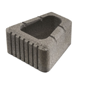 Jardiniera din beton Semmelrock, exterior, triunghiulara, gri deschis, 30 x 15 x 15 cm