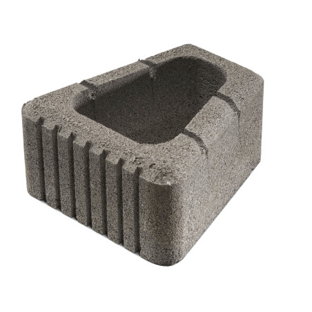 Jardiniera din beton Semmelrock, exterior, triunghiulara, gri deschis, 30 x 15 x 15 cm