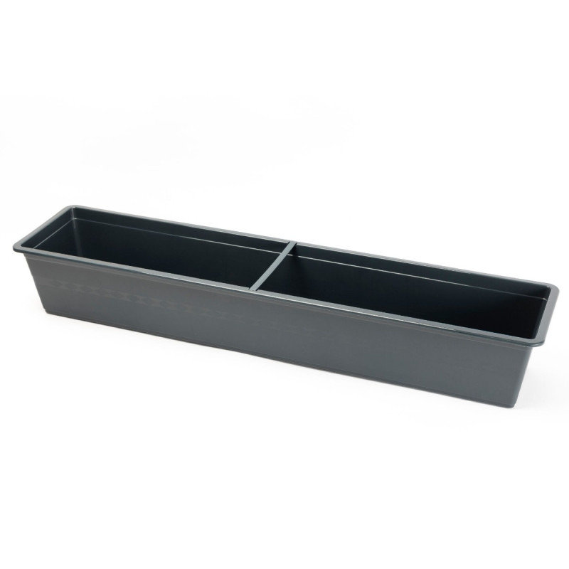 Jardiniera din plastic Carina, interior / exterior, dreptunghiulara, antracit, 80.4 x 17.9 x 12.6 cm