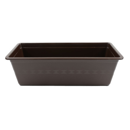 Jardiniera din plastic Carina, interior / exterior, dreptunghiulara, maro, 40 x 18 x 12.6 cm