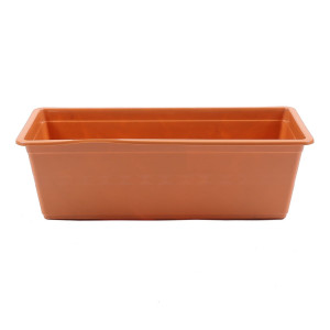 Jardiniera din plastic Carina, interior / exterior, dreptunghiulara, teracota, 40 x 18 x 12.6 cm