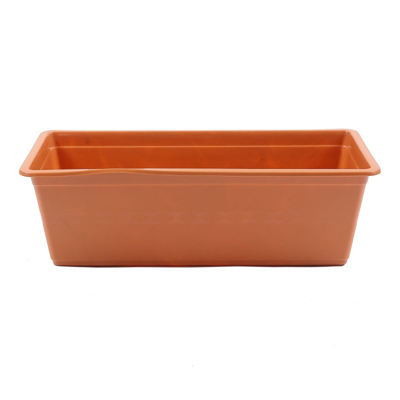 Jardiniera din plastic Carina, interior / exterior, dreptunghiulara, teracota, 40 x 18 x 12.6 cm