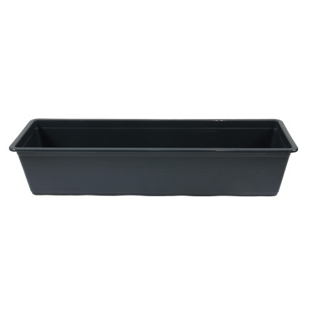 Jardiniera din plastic Carina, interior / exterior, dreptungjhiulara, antracit, 60 x 18 x 12.6 cm
