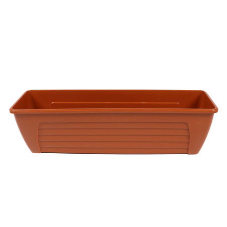 Jardiniera din plastic Lido, cu sistem auto-udare, interior / exterior, dreptunghiulara, teracota, 60 x 16.5 cm