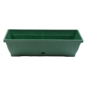 Jardiniera din plastic Verbena, cu suport, interior / exterior, dreptunghiulara, verde, 60 x 20 x 15.5 cm