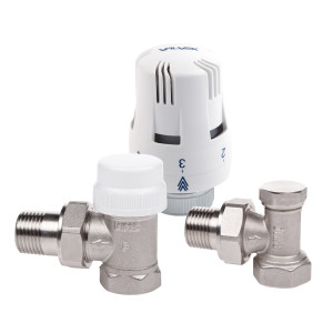 Kit robinet calorifer termostatat + robinet calorifer retur + cap termostat Valvex Thermo, alama, 1/2"